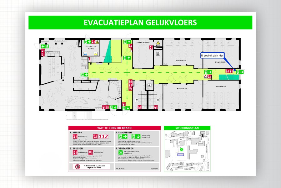 Voorbeeld evacuatieplan