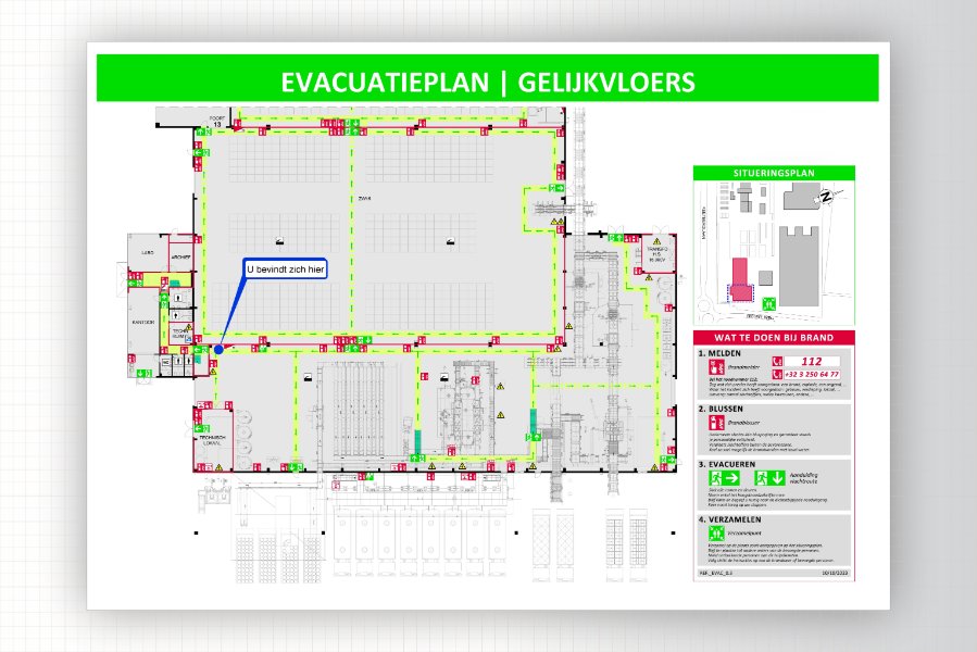 Voorbeeld evacuatieplan