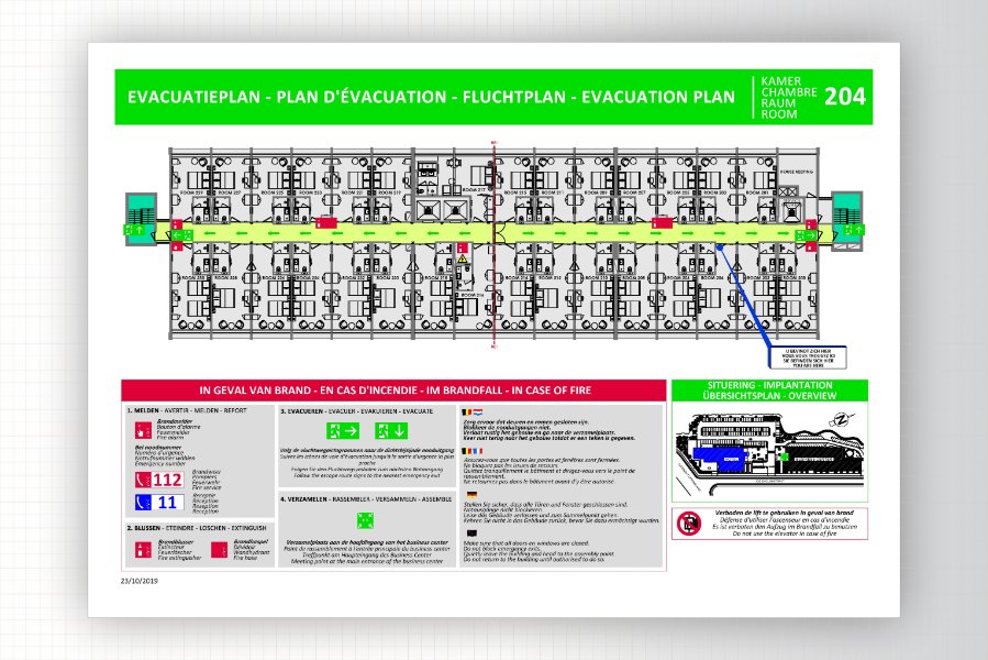 Voorbeeld evacuatieplan