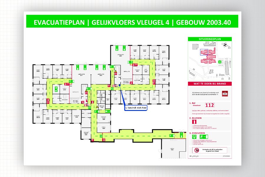 Voorbeeld evacuatieplan