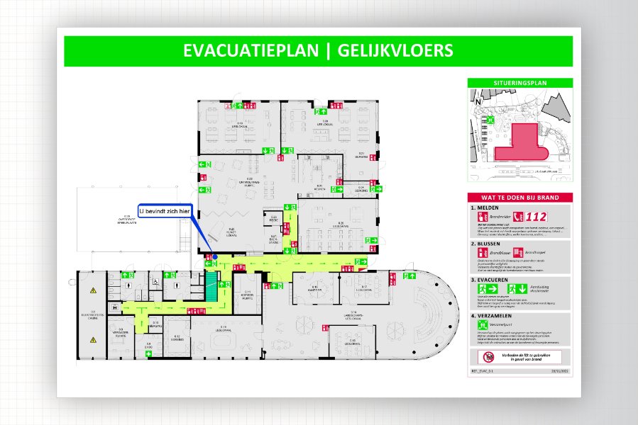 Voorbeeld evacuatieplan